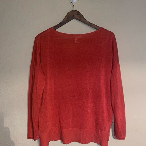 Linen Sweater - Burnt Orange - Picture 3 of 9
